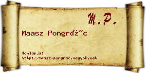 Maasz Pongrác névjegykártya